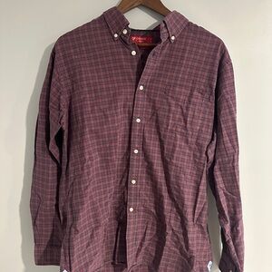 Daniel Cremieux Burgundy Checkered Button Down Shirt